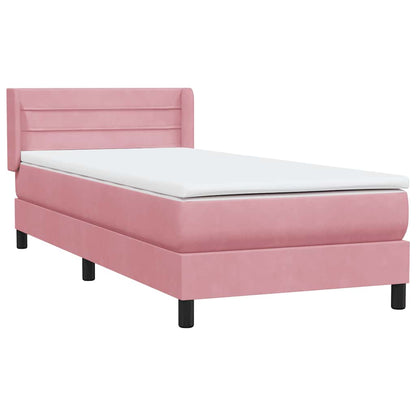 vidaXL Lit tapissier avec matelas rose 80x220 cm velours