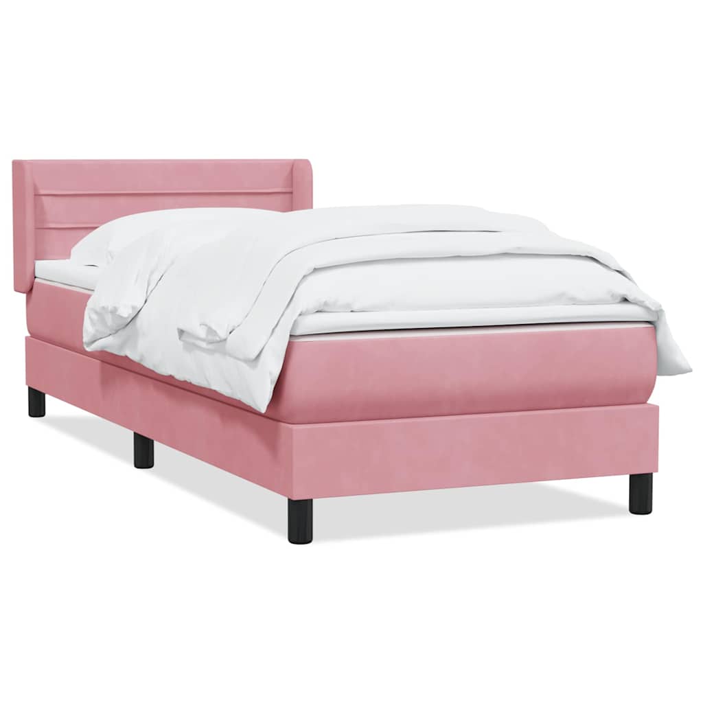 Boxspringbett mit Matratze Rosa 90x220 cm Samt