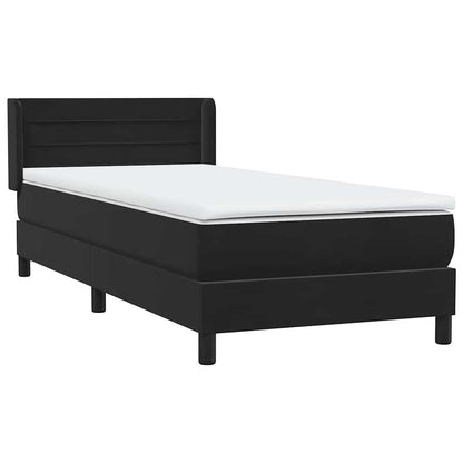 vidaXL Boxspringbett mit Matratze Schwarz 100x220 cm Samt