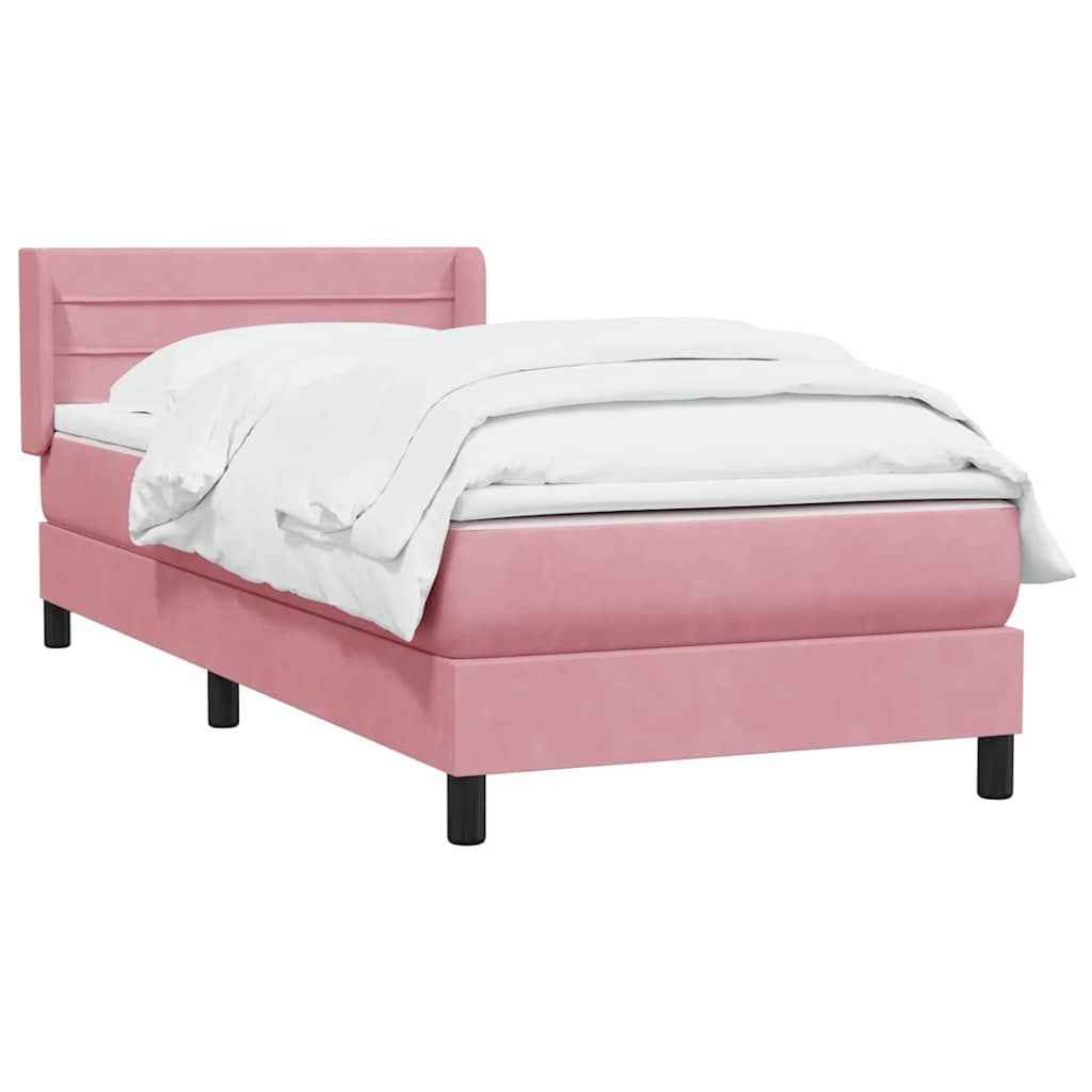Boxspringbett mit Matratze Rosa 100x220 cm Samt