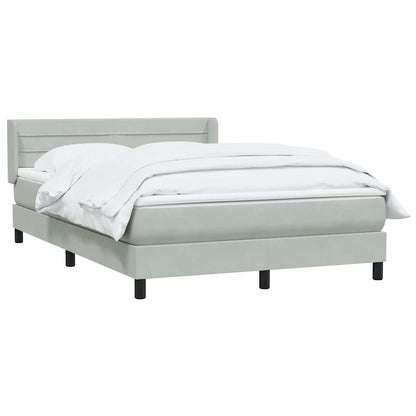 vidaXL Lit tapissier avec matelas Gris clair 140x220 cm Velours