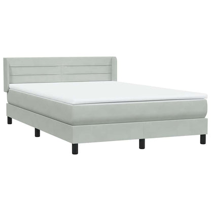 vidaXL Lit tapissier avec matelas Gris clair 140x220 cm Velours