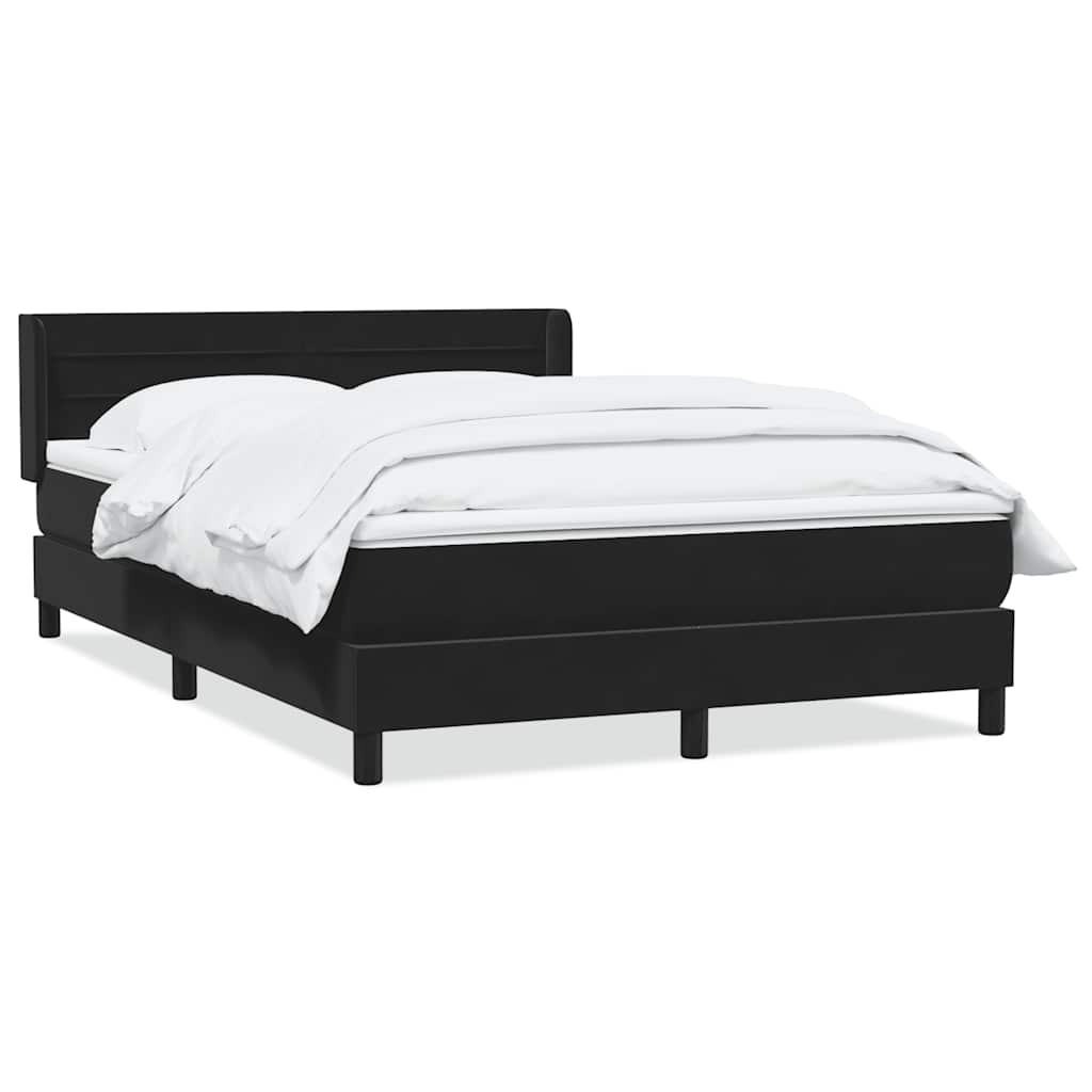 vidaXL Lit coffre avec matelas Noir 140x220 cm Velours