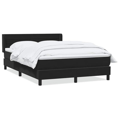 vidaXL Lit coffre avec matelas Noir 140x220 cm Velours