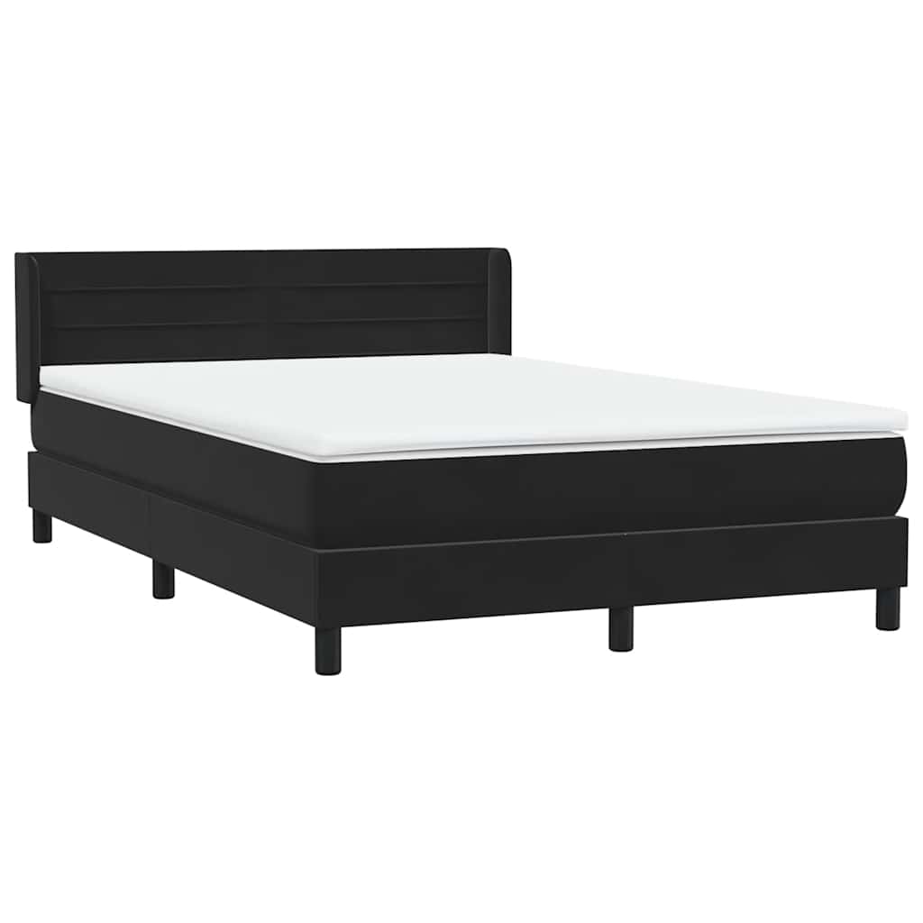 vidaXL Lit coffre avec matelas Noir 140x220 cm Velours