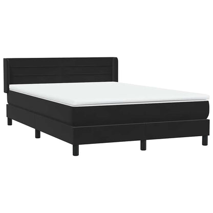 vidaXL Lit coffre avec matelas Noir 140x220 cm Velours