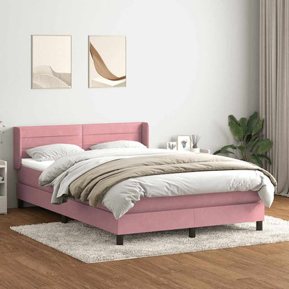 Boxspringbett mit Matratze Rosa 140x220 cm Samt