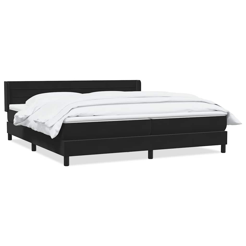 vidaXL Boxspringbett mit Matratze Schwarz 200x220 cm Samt