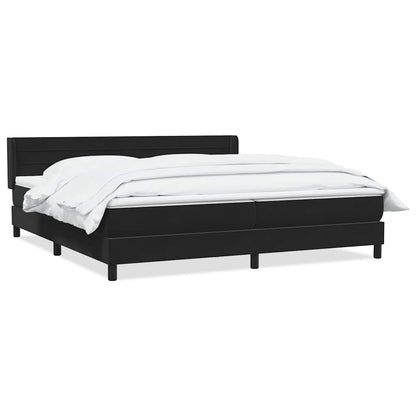 vidaXL Boxspringbett mit Matratze Schwarz 200x220 cm Samt