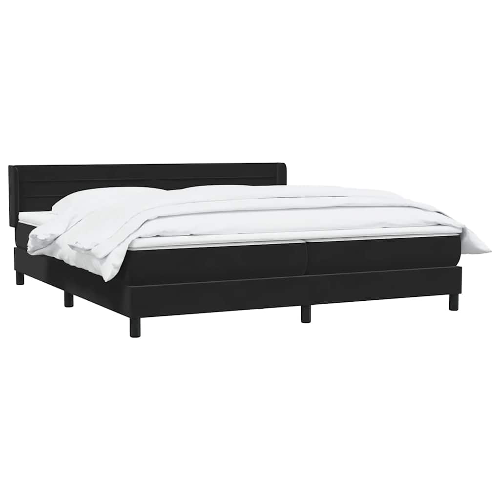 vidaXL Boxspringbett mit Matratze Schwarz 200x220 cm Samt