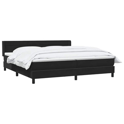 vidaXL Boxspringbett mit Matratze Schwarz 200x220 cm Samt