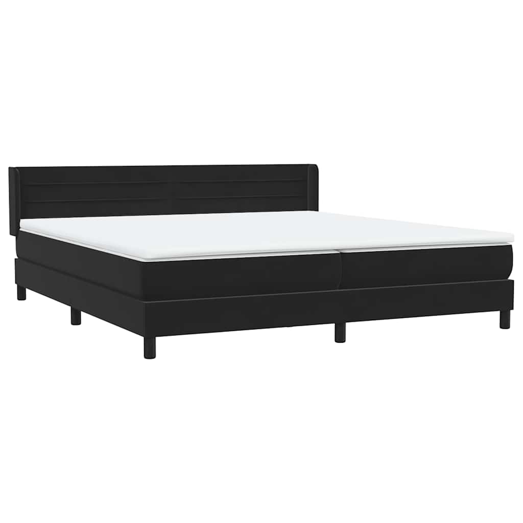 vidaXL Boxspringbett mit Matratze Schwarz 200x220 cm Samt