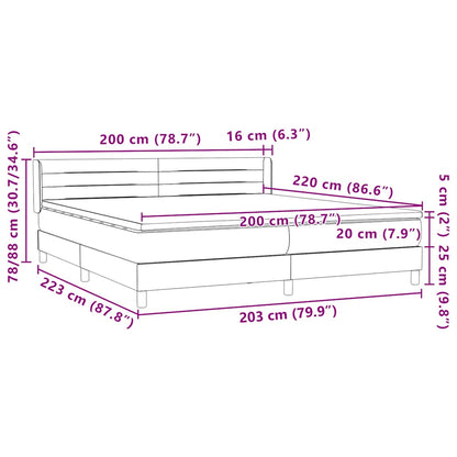 vidaXL Boxspringbett mit Matratze Dunkelblau 200x220 cm Samt