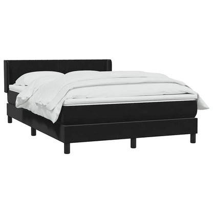 vidaXL Lit coffre avec matelas Noir 160x210 cm Velours