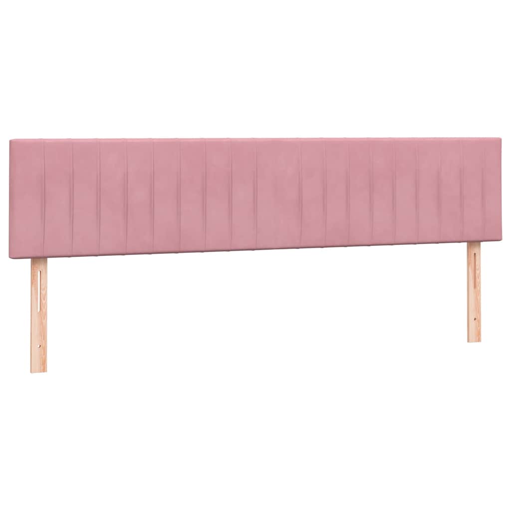 vidaXL Boxspringbett mit Matratze Rosa 180x210 cm Samt