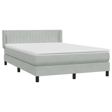 vidaXL Lit tapissier avec matelas Gris clair 140x220 cm Velours