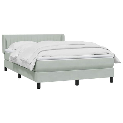 vidaXL Lit tapissier avec matelas Gris clair 140x220 cm Velours