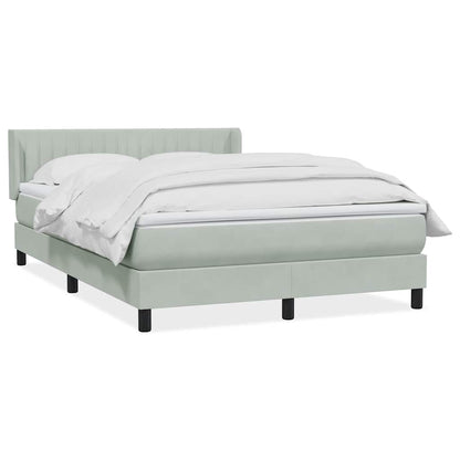 vidaXL Lit tapissier avec matelas Gris clair 140x220 cm Velours