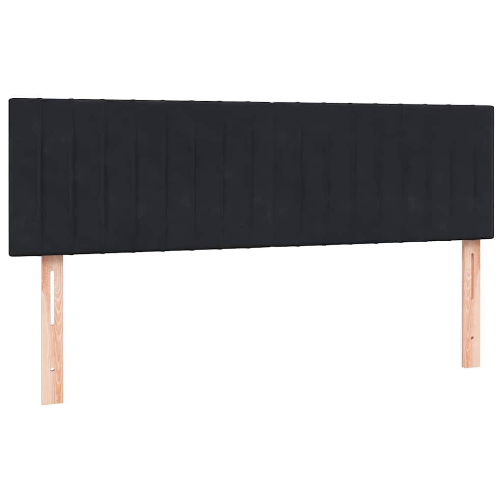 vidaXL Boxspringbett mit Matratze Schwarz 140x220 cm Samt