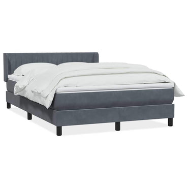 vidaXL Boxspringbett mit Matratze Dunkelgrau 160x220 cm Samt