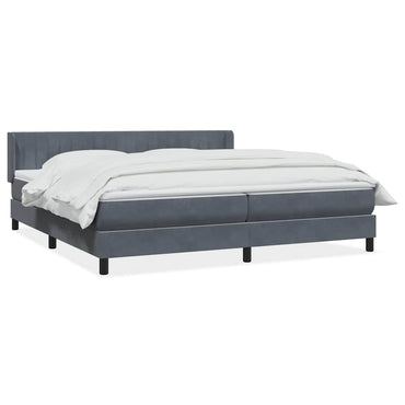 vidaXL Lit coffre avec matelas Gris foncé 180x220 cm Velours