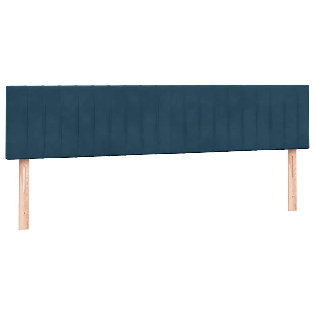 vidaXL Boxspringbett mit Matratze Dunkelblau 180x220 cm Samt