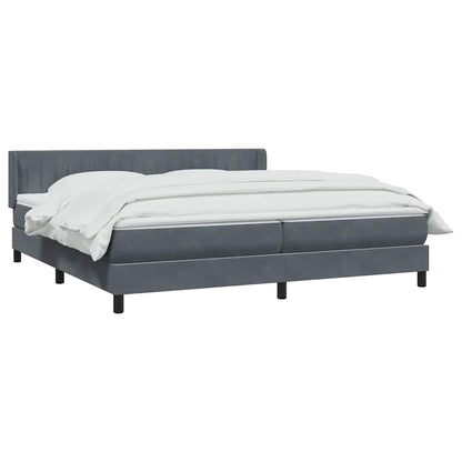vidaXL Boxspringbett mit Matratze Dunkelgrau 200x220 cm Samt