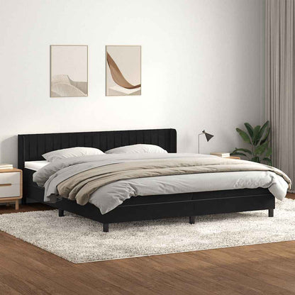 vidaXL Boxspringbett mit Matratze Schwarz 200x220 cm Samt