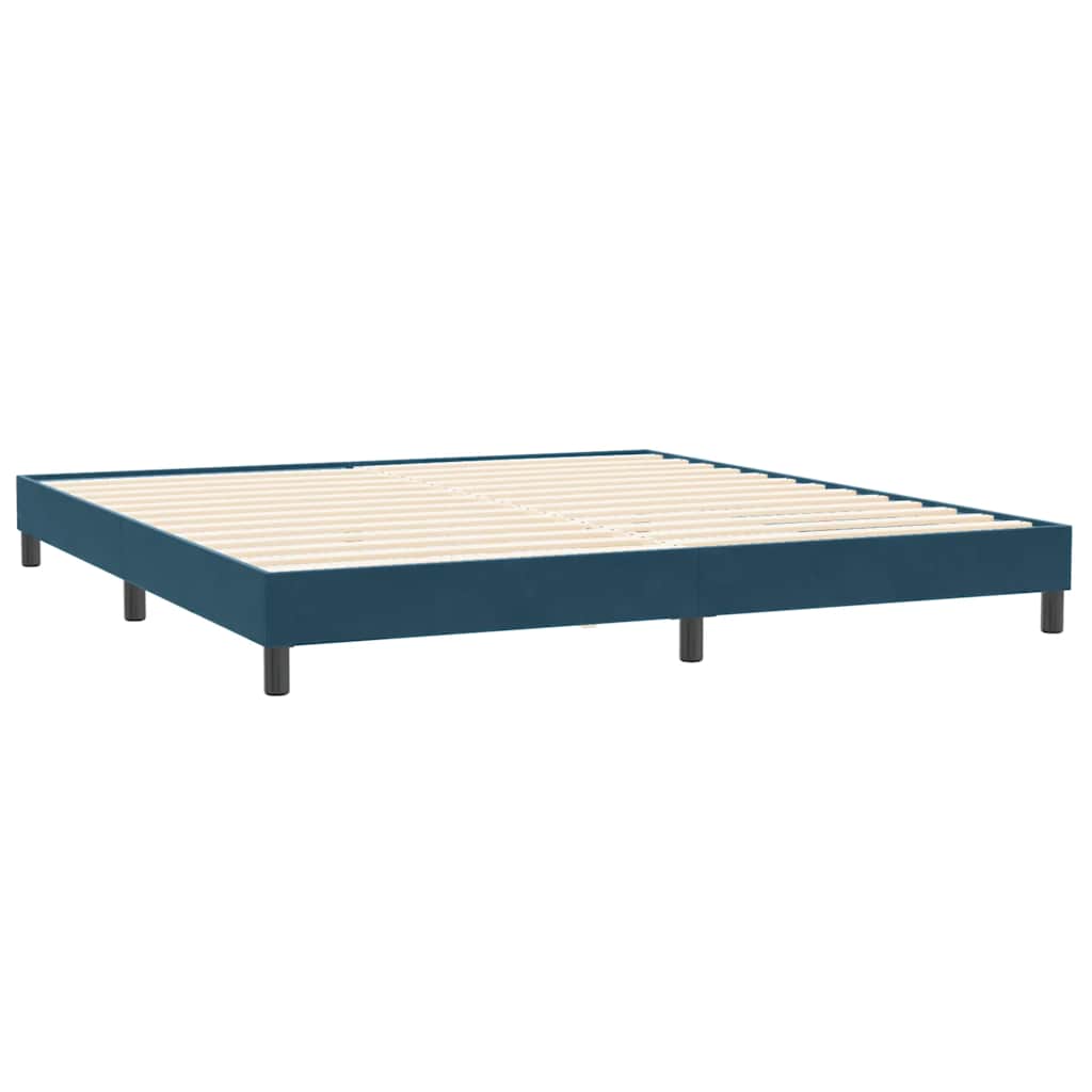 vidaXL Boxspringbett mit Matratze Dunkelblau 200x220 cm Samt