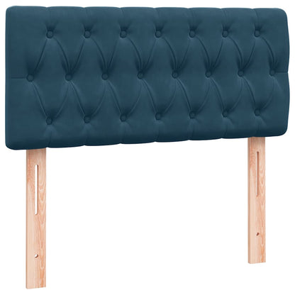 vidaXL Boxspringbett mit Matratze Dunkelblau 100x210 cm Samt