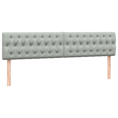 vidaXL Boxspringbett mit Matratze Hellgrau 180x210 cm Samt