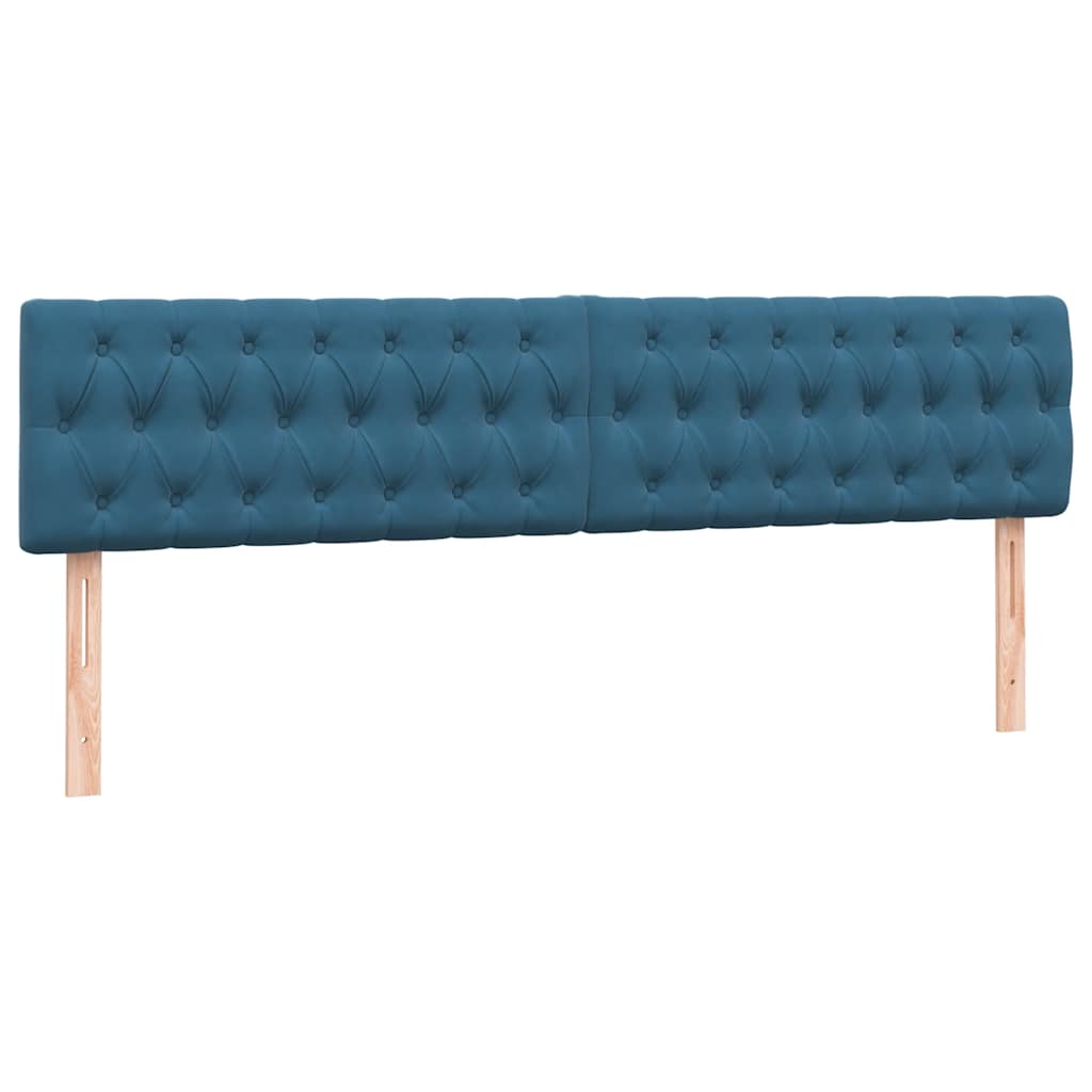 vidaXL Boxspringbett mit Matratze Dunkelblau 180x210 cm Samt