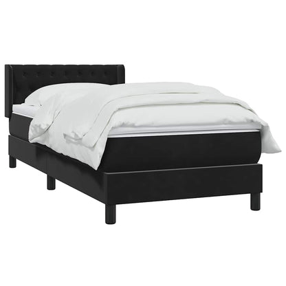 vidaXL Boxspringbett mit Matratze Schwarz 100x220 cm Samt