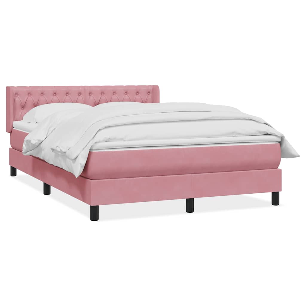 Boxspringbett mit Matratze Rosa 140x220 cm Samt