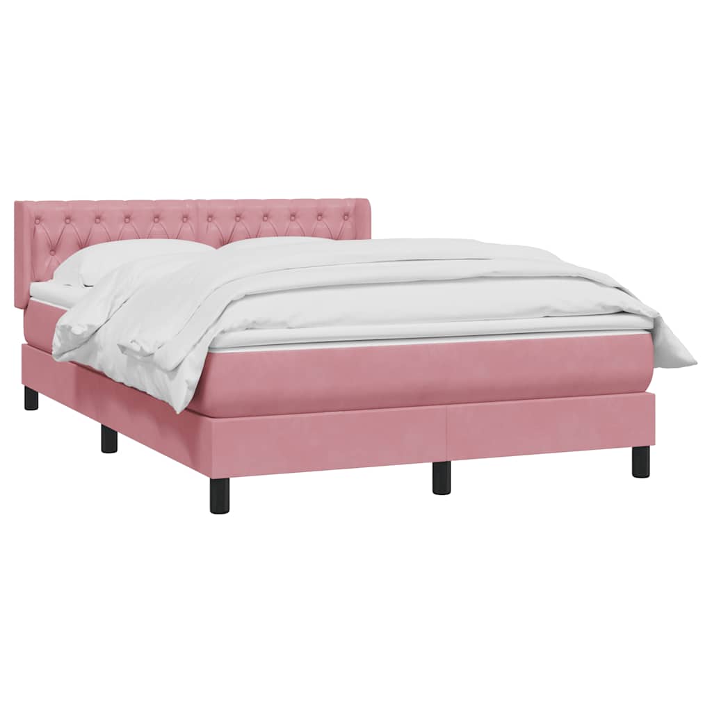 Boxspringbett mit Matratze Rosa 140x220 cm Samt