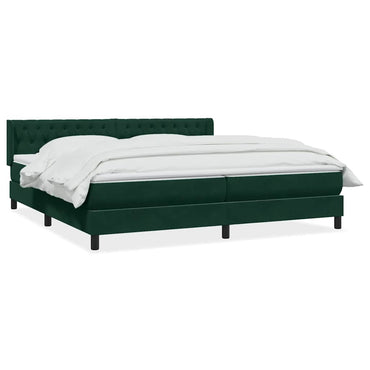 vidaXL Lit coffre avec matelas Vert foncé 180x220 cm Velours