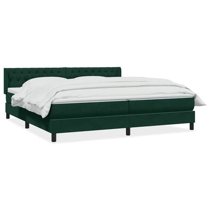 vidaXL Lit coffre avec matelas Vert foncé 180x220 cm Velours