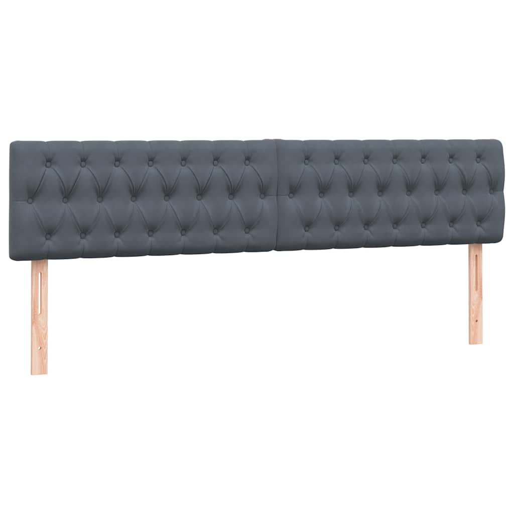 vidaXL Boxspringbett mit Matratze Dunkelgrau 200x220 cm Samt