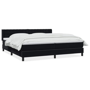 vidaXL Boxspringbett mit Matratze Schwarz 200x220 cm Samt