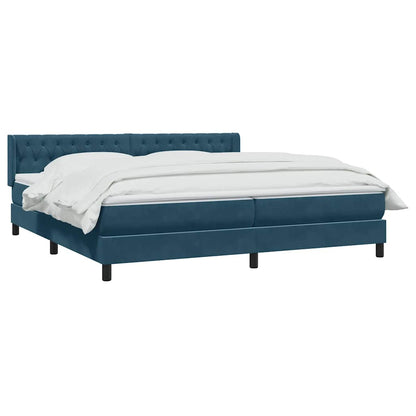 vidaXL Boxspringbett mit Matratze Dunkelblau 200x220 cm Samt