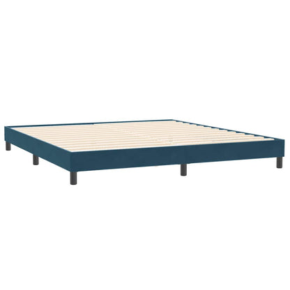 vidaXL Boxspringbett mit Matratze Dunkelblau 200x220 cm Samt