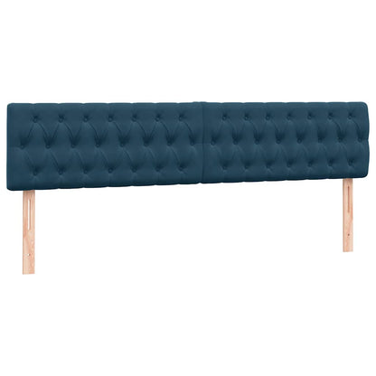 vidaXL Boxspringbett mit Matratze Dunkelblau 200x220 cm Samt