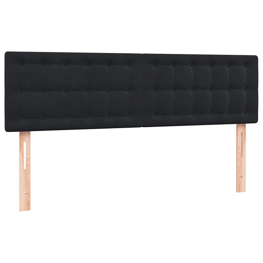 vidaXL Boxspringbett mit Matratze Schwarz 160x210 cm Samt