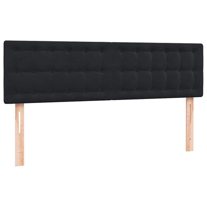 vidaXL Boxspringbett mit Matratze Schwarz 160x210 cm Samt