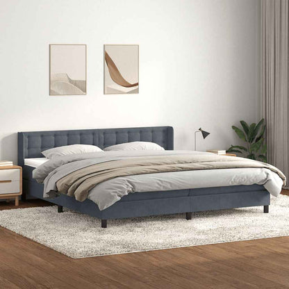 Boxspringbett mit Matratze Dunkelgrau 180x210 cm Samt