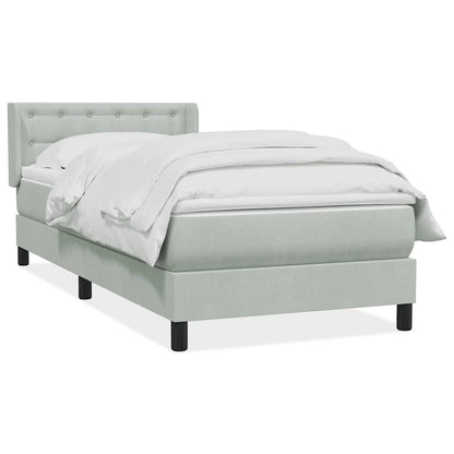 vidaXL Lit coffre avec matelas Gris clair 80x220 cm Velours