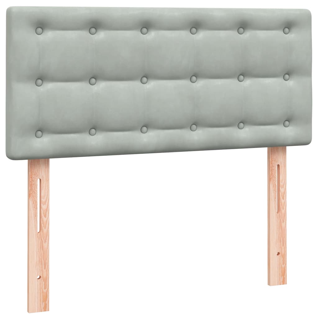 vidaXL Lit coffre avec matelas Gris clair 80x220 cm Velours
