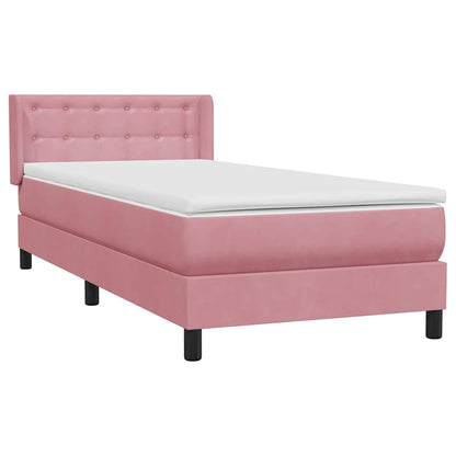 vidaXL Lit double tapissier avec matelas Rose 80x220 cm Velours