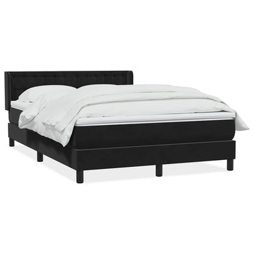 vidaXL Lit tapissier avec matelas Noir 160x220 cm Velours