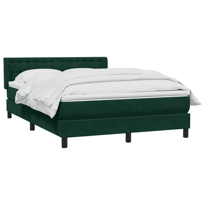 vidaXL Lit boxspring avec matelas Velours vert foncé 160x220 cm